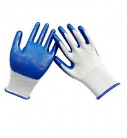 Перчатки нейлоновые с нитриловым покрытием (синий/белый) - Кузов Маркет Верхняя Пышма